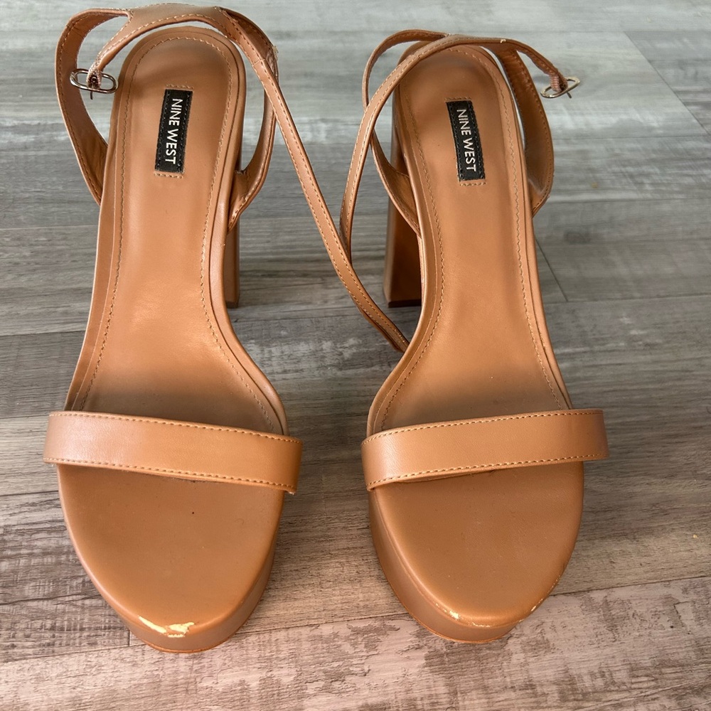 Nine West Tan Heeled Sandals